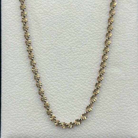 Gold tone sterling silver torsade chain 925 - Picture 1 of 3